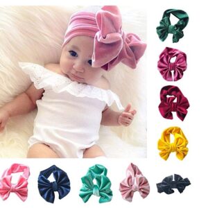 Turban baby, toddler girl bow turban velvet headband hair band photography props hair band